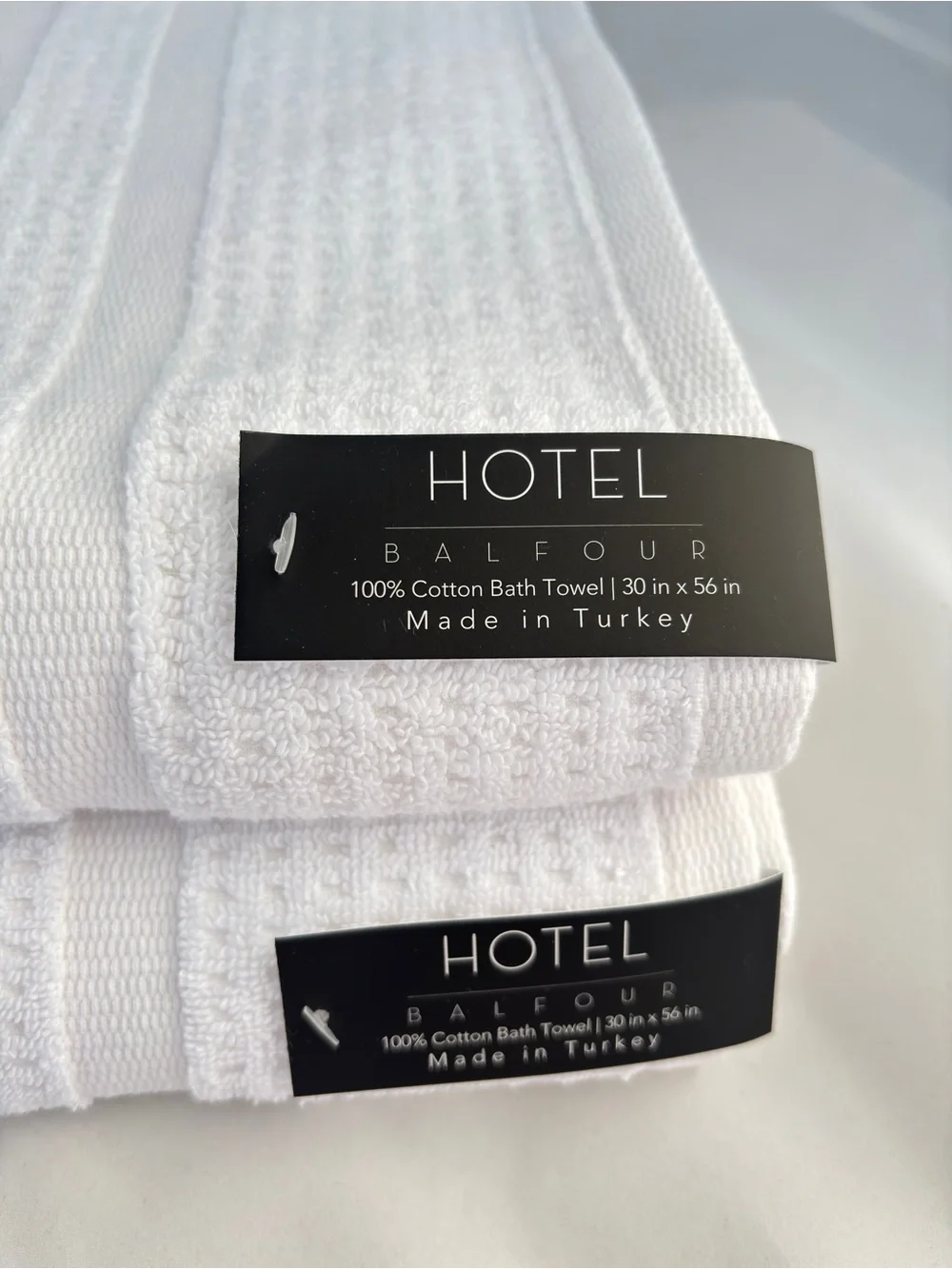 NWT 8Pc Hotel Balfour Turkish White Waffle Bath Towel Set Made in Turkey Spa